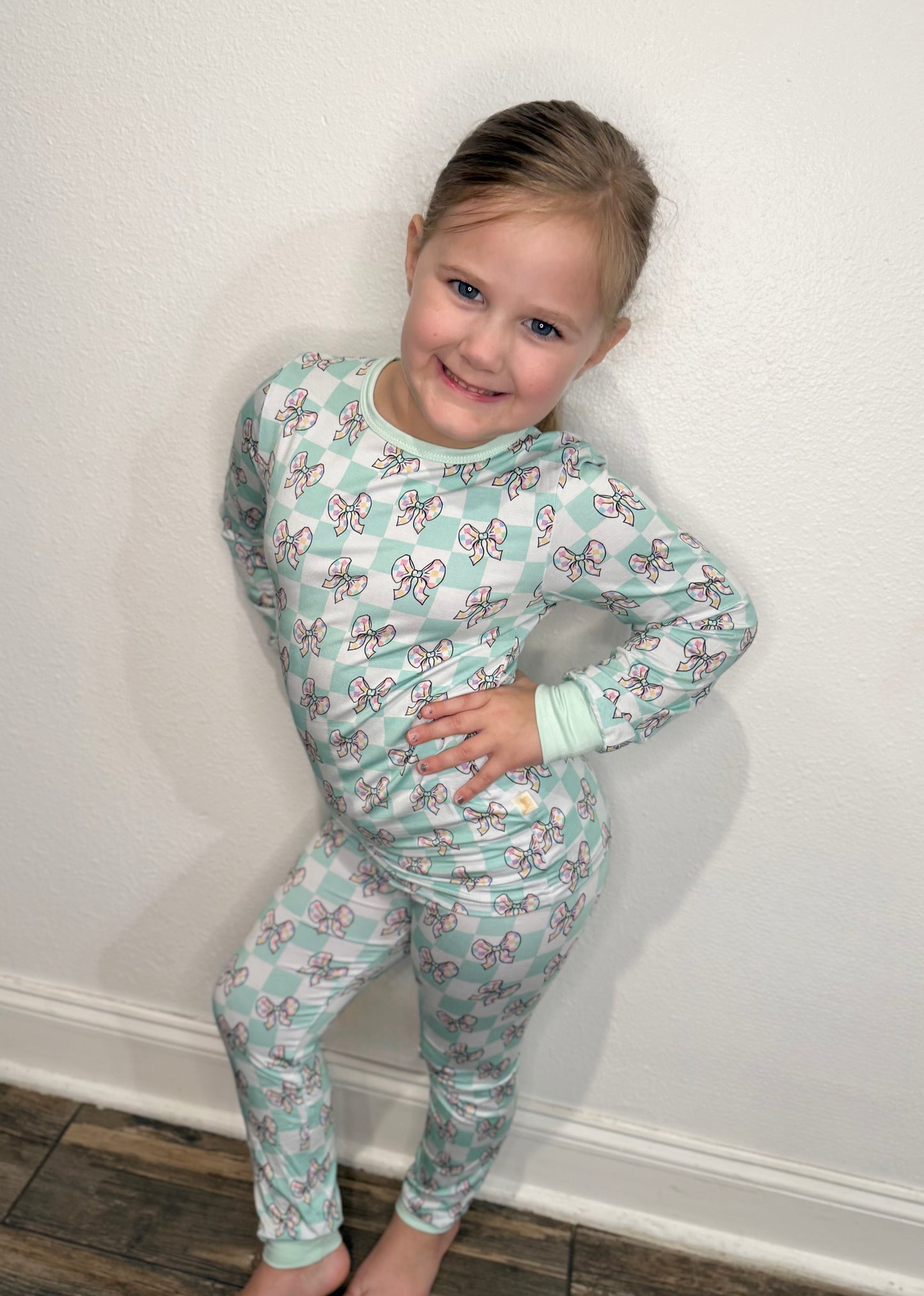 Bow Check Pants Set