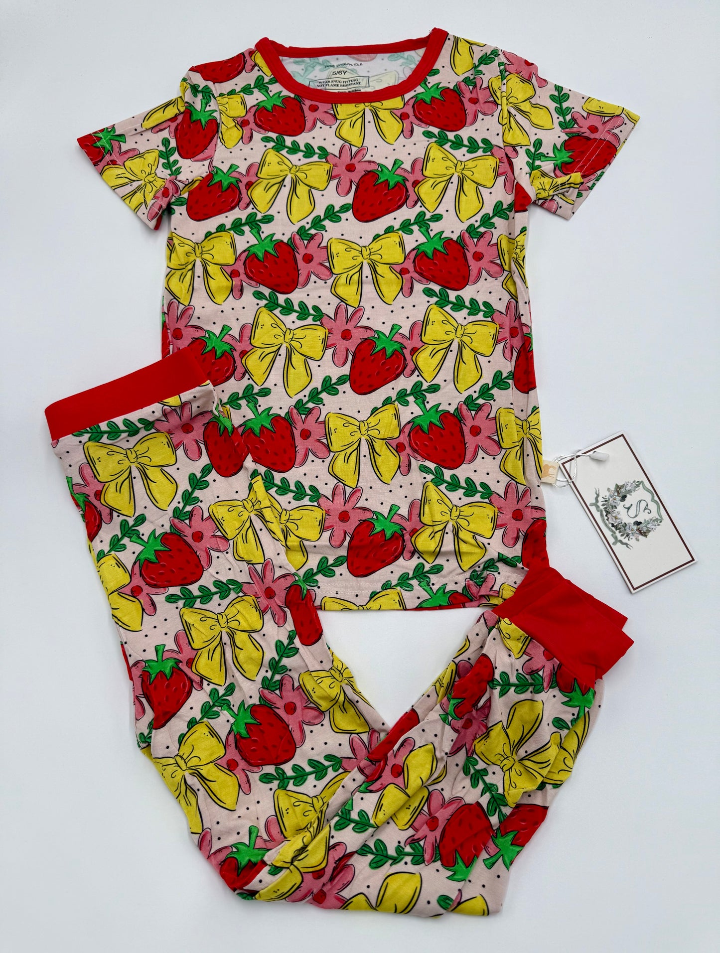 Berry Cute Short Sleeve Pant Set
