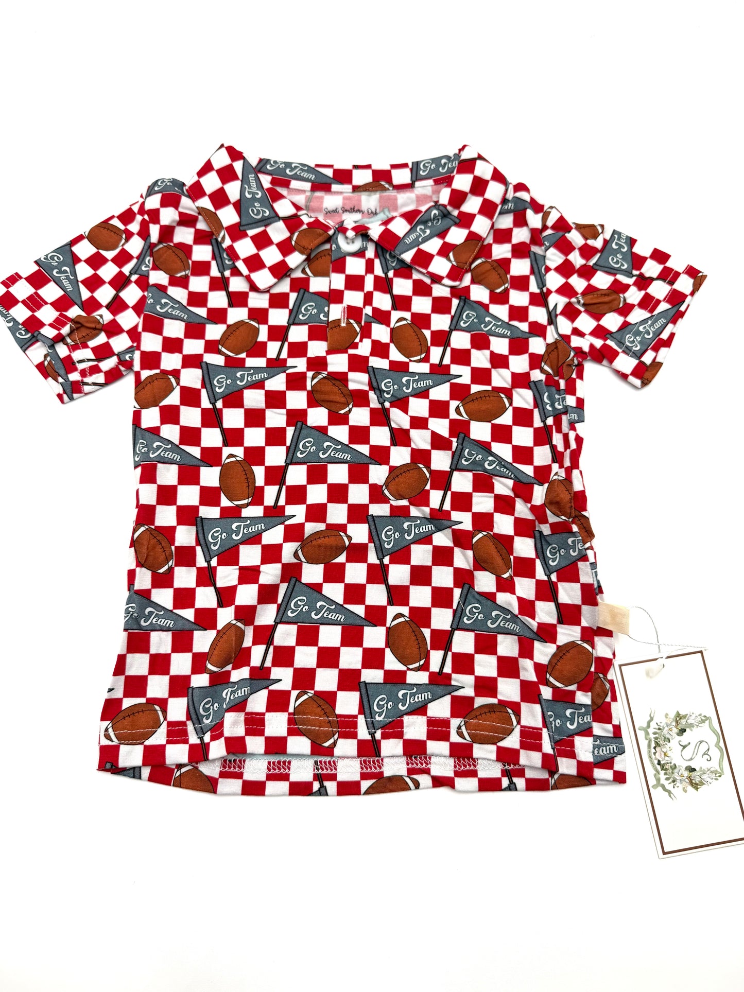 Red Check Boys Polo