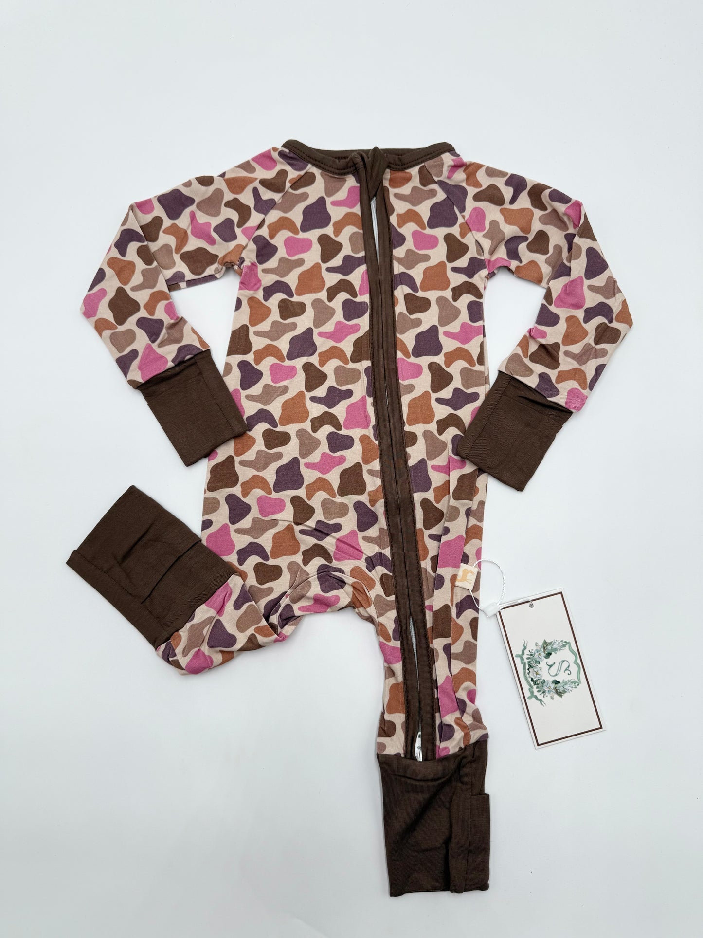 Girls Pink Camo Zippy