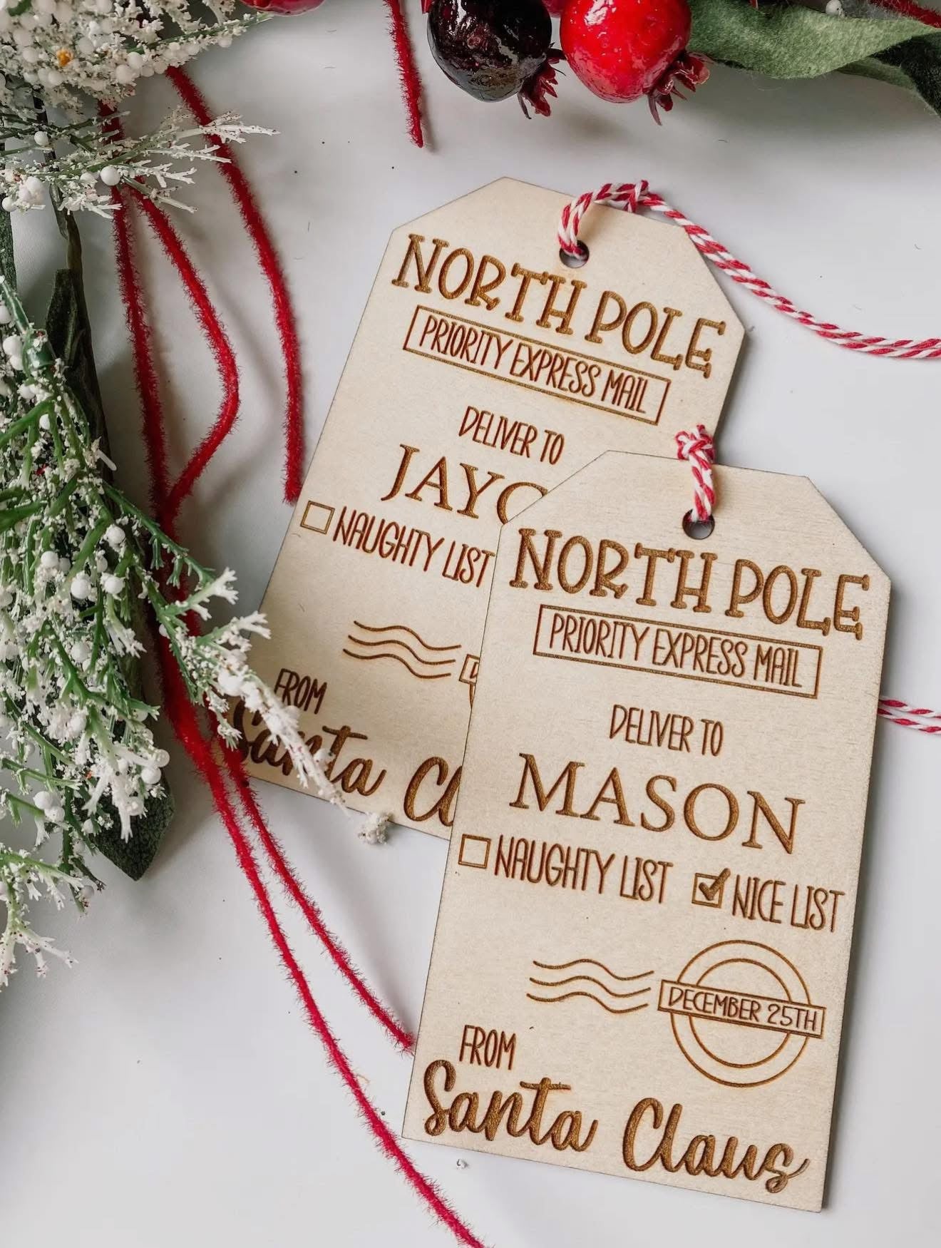 North Pole Priority Express Mail Tags