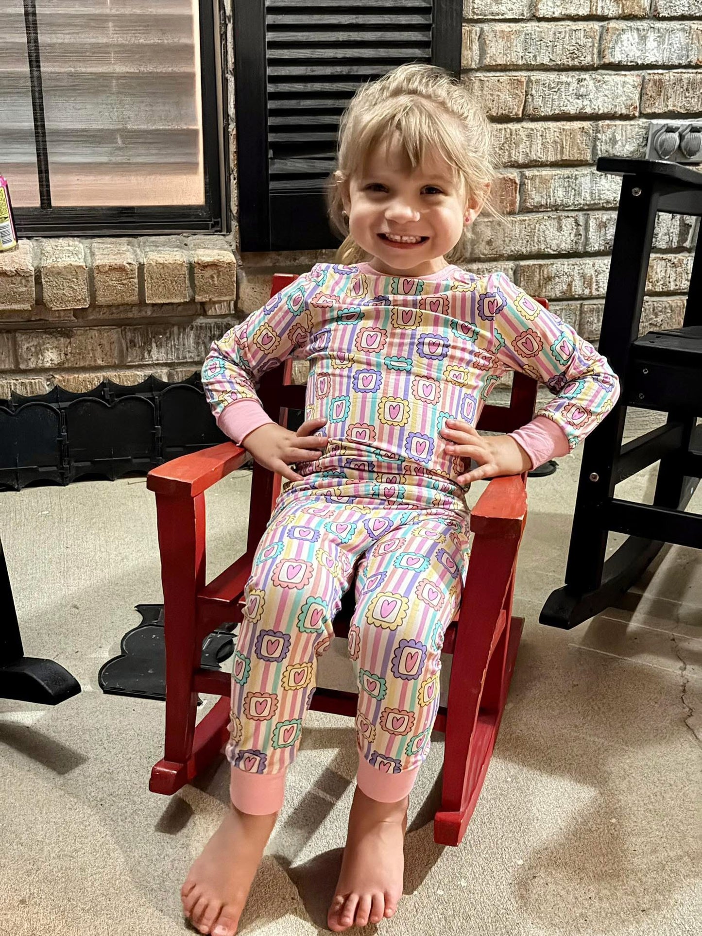 Heart Stamps Pants Set