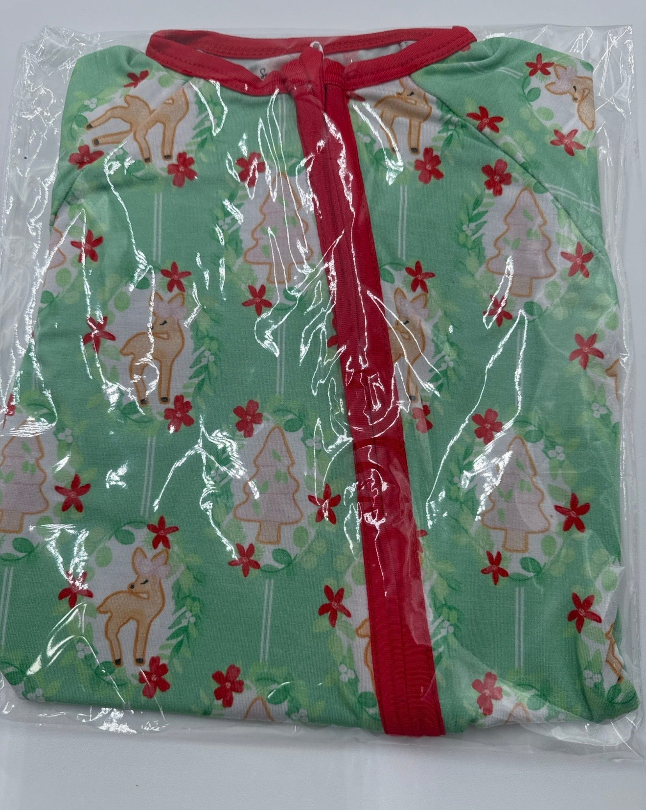 RTS - Green Reindeer with Pink Trees Bamboo