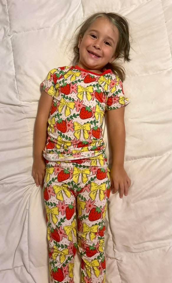 Berry Cute Short Sleeve Pant Set