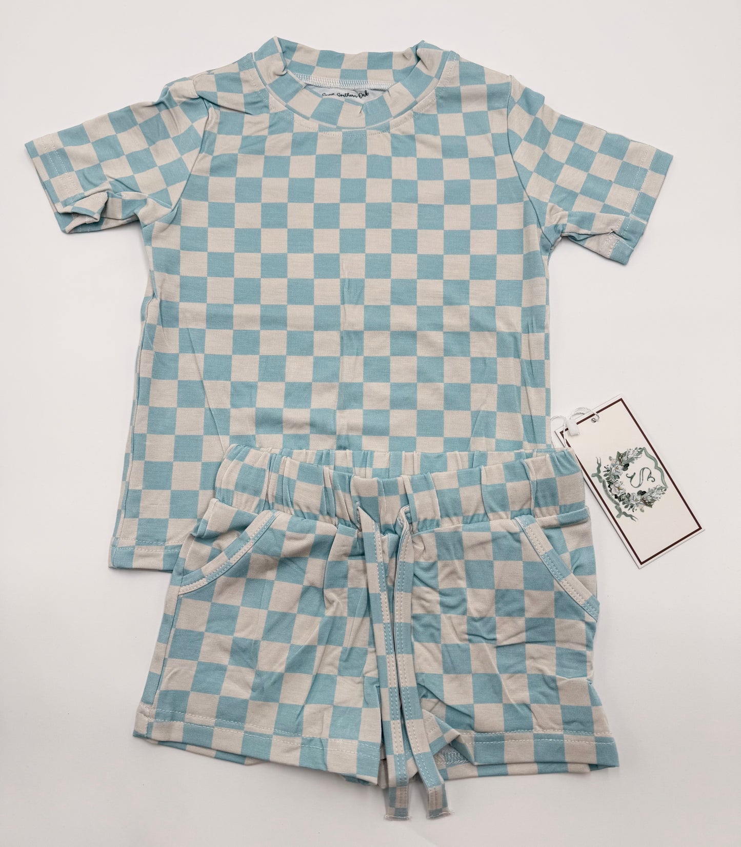 Blue Check Lounge Set
