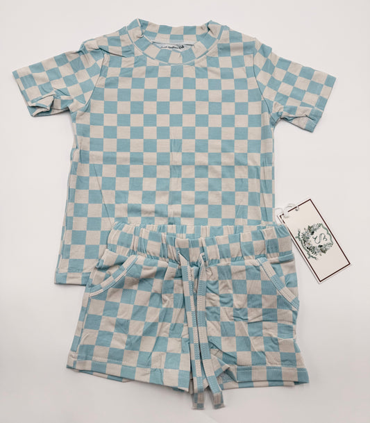 Blue Check Lounge Set