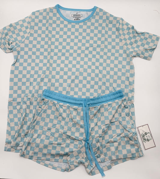 Women’s Blue Check Lounge Set
