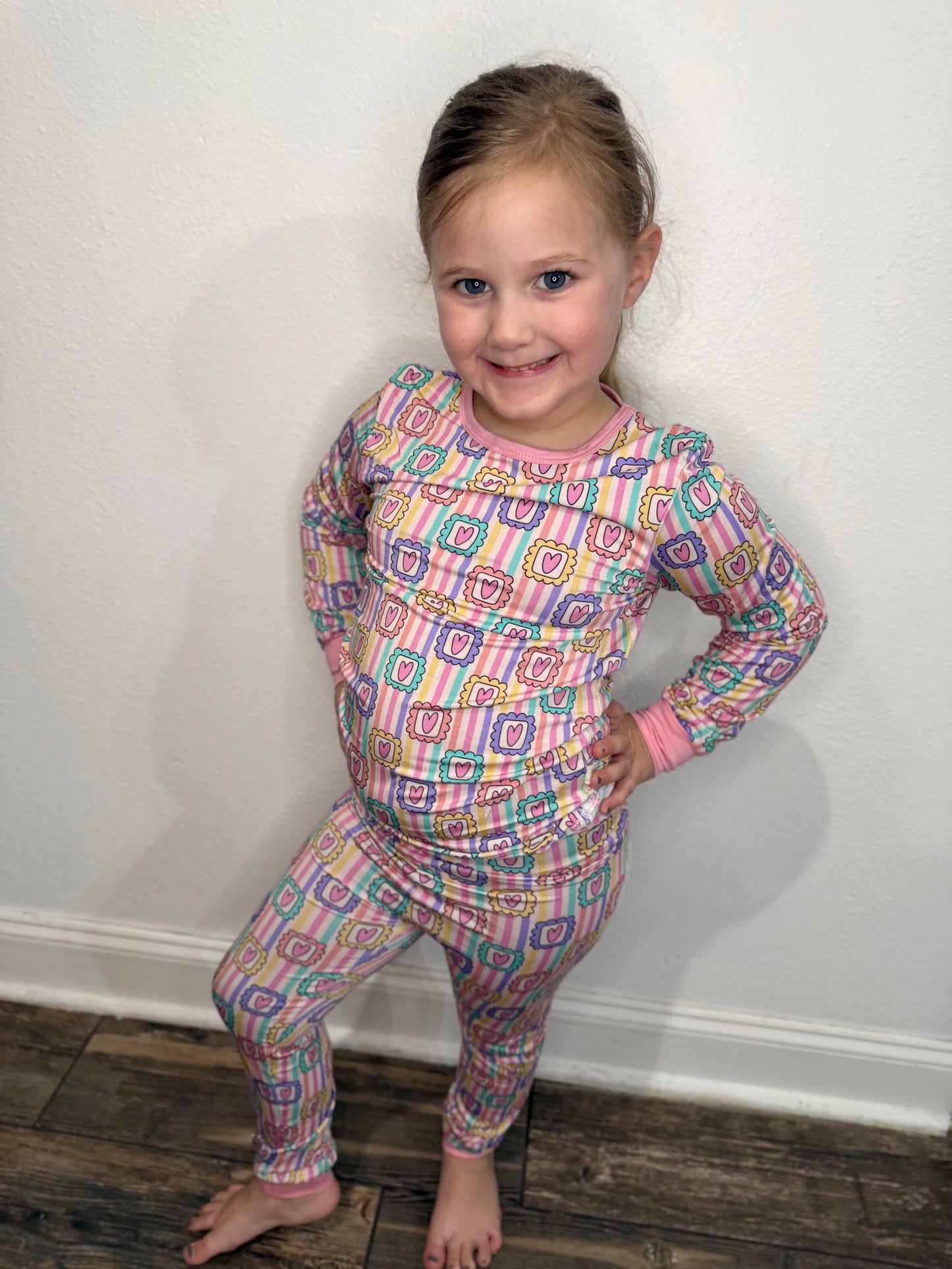 Heart Stamps Pants Set