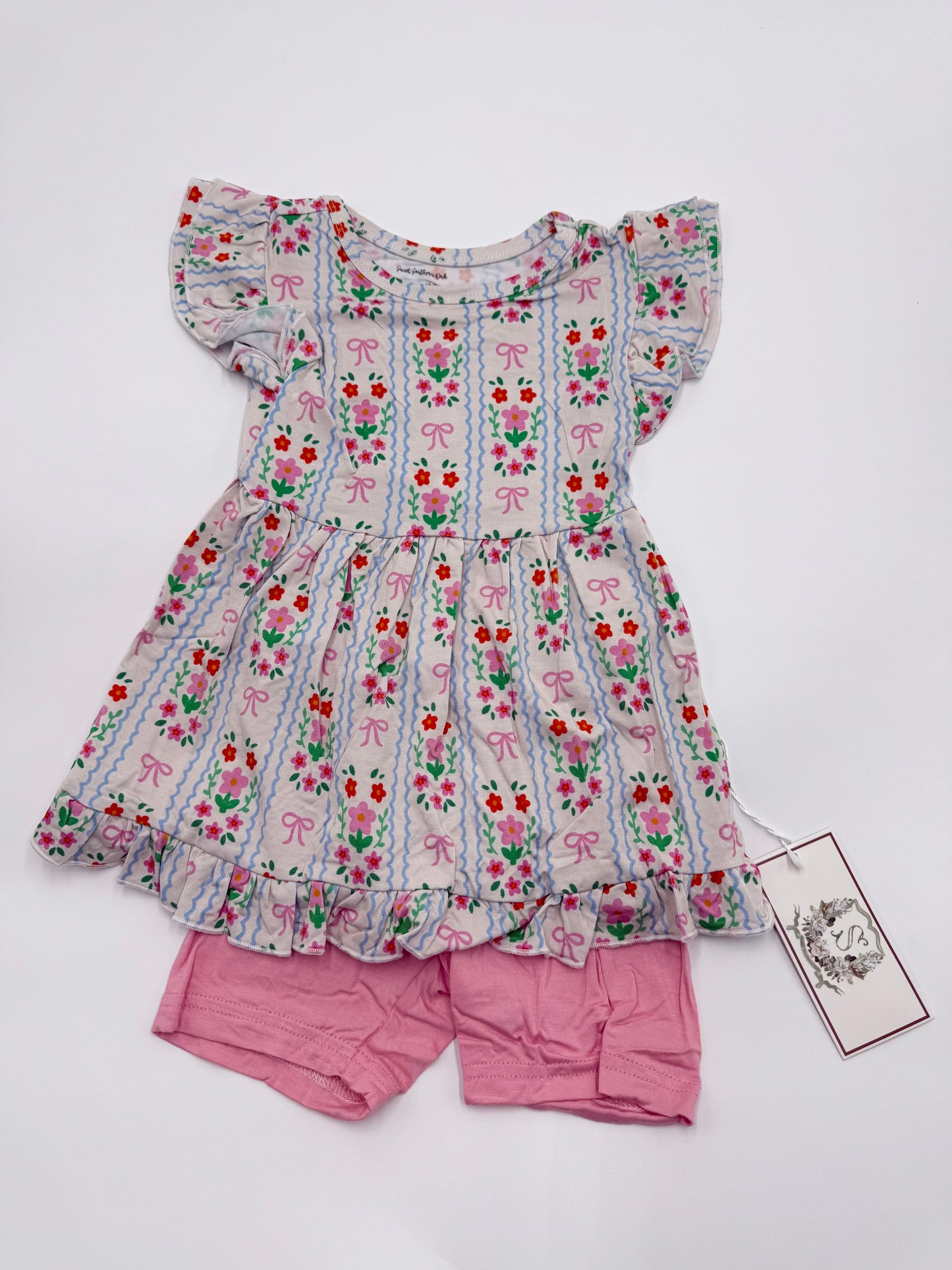 Petals and Pigtails Ruffle Short Set