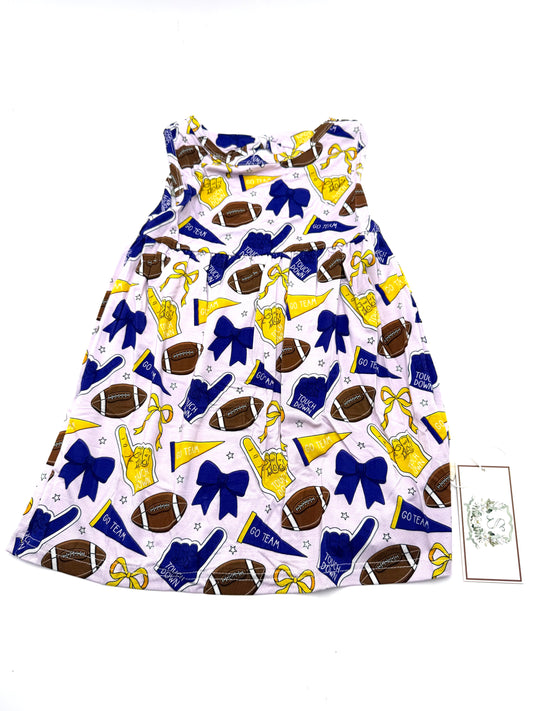 Purple & Gold Girls Twirl Dress