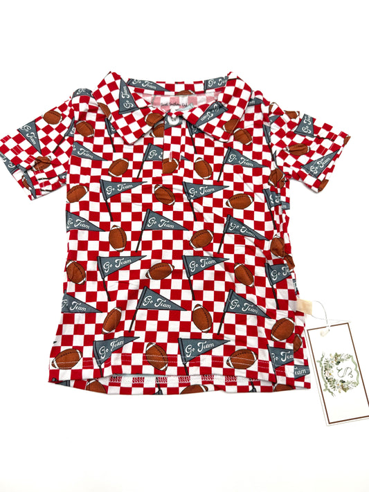 Red Check Boys Polo