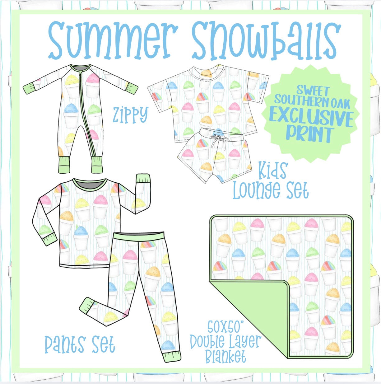 Preorder 3: Summer Snowballs Bamboo Collection