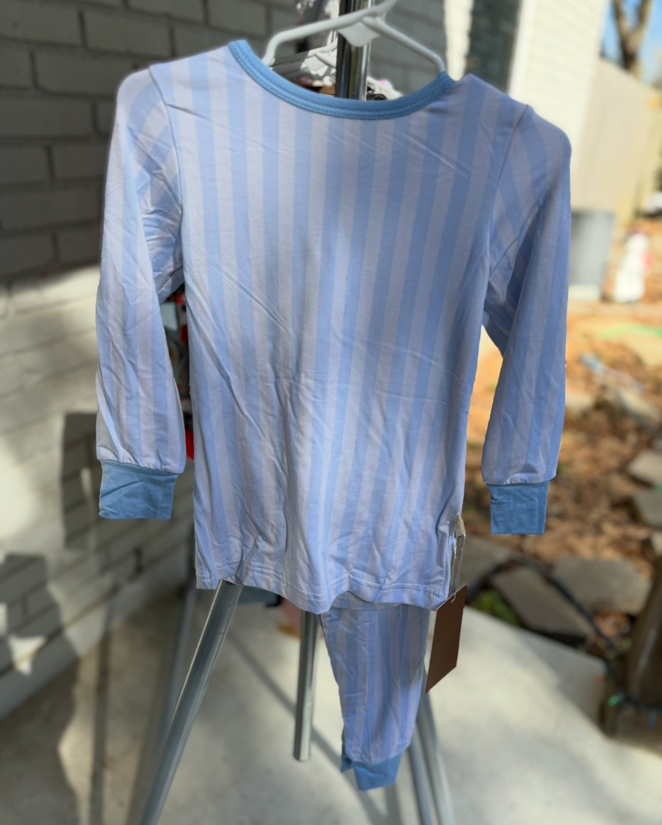 Blue Stripes Pants Set