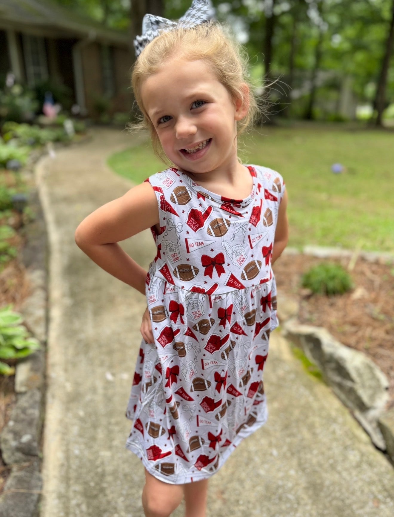 Crimson Fans Girls Twirl Dress