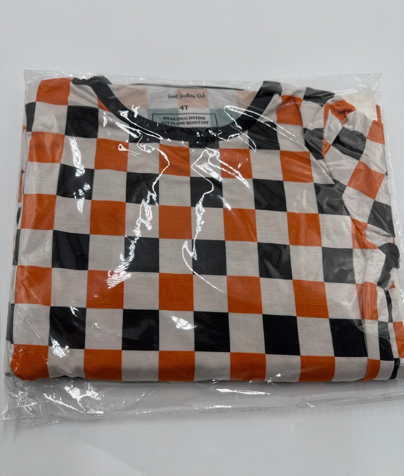 Spooky Orange Checkered