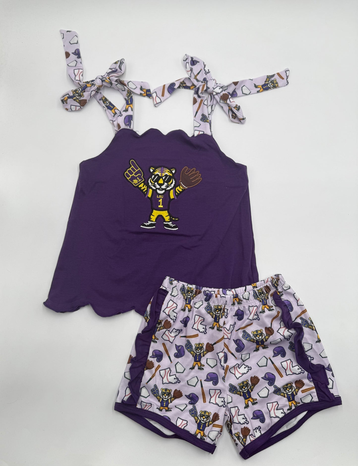 Tiger Baseball Tiger Scallop Short Set