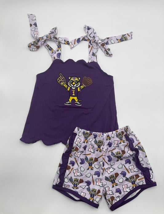 Tiger Baseball Tiger Scallop Short Set