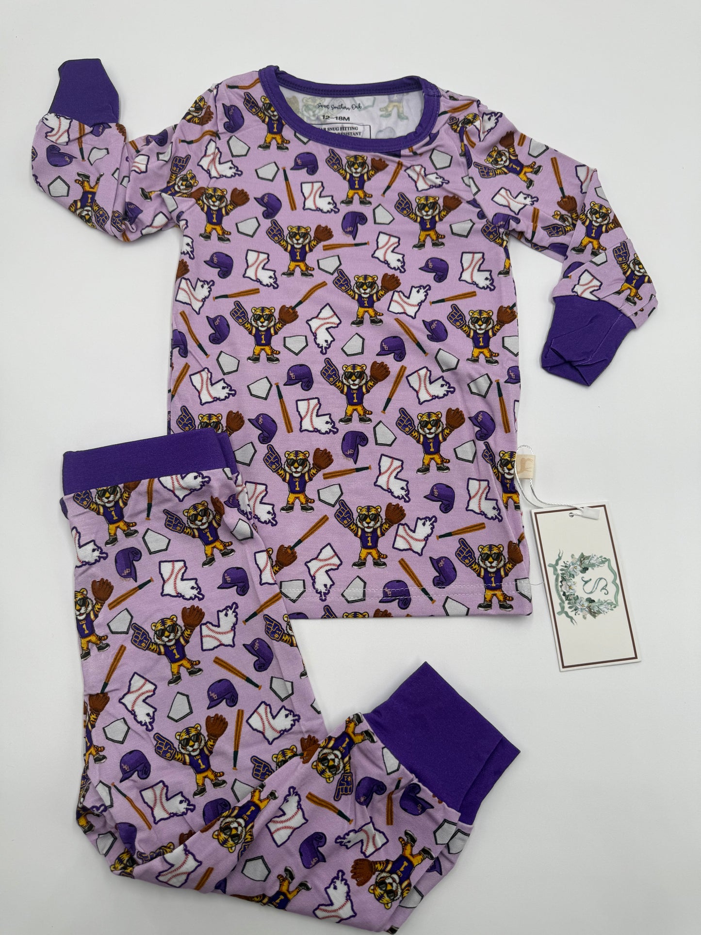 Tiger Baseball Bamboo Pant Set