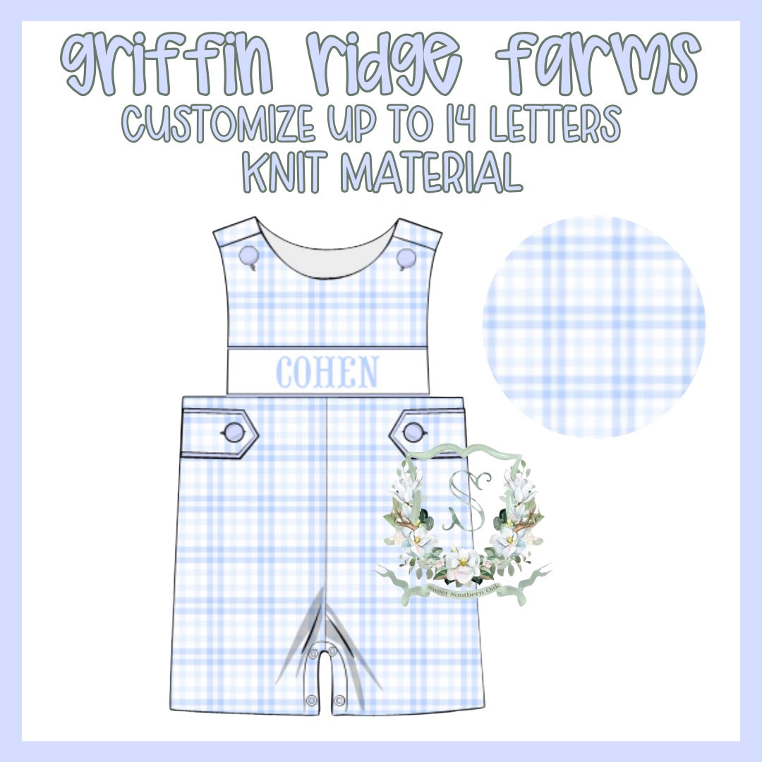 WS PO36: Boys Griffin Ridge Farms Name Smock Jonjon