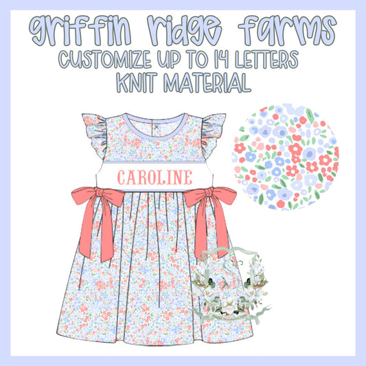 WS PO36: Girls Griffin Ridge Farms Name Smock Dress