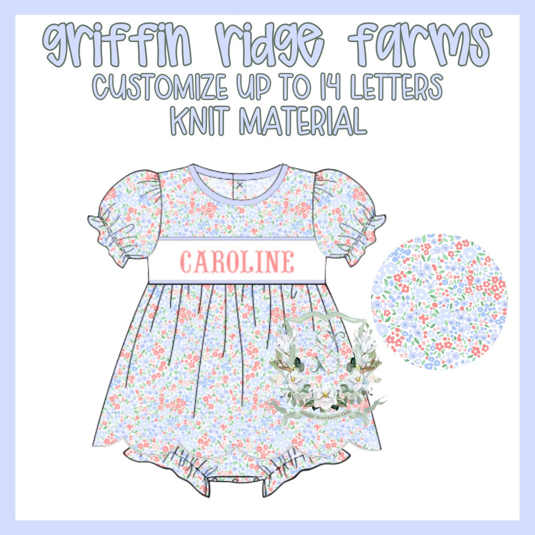 WS PO36: Girls Griffin Ridge Farms Name Smock Bubble