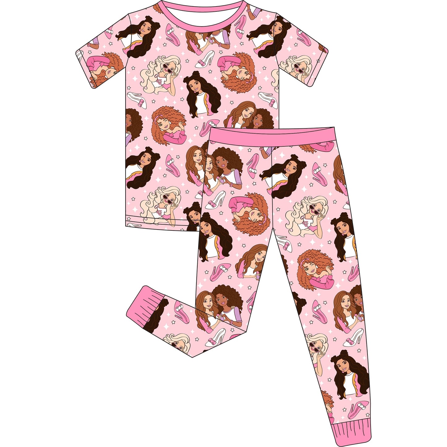 Barbie Girl Short Sleeve Pant Set